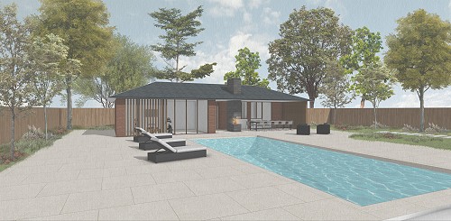 Pool House and Swimming Pool